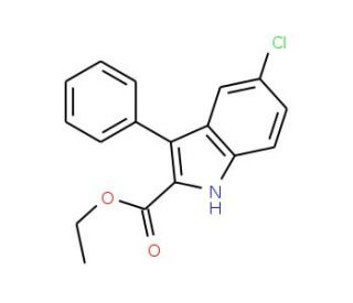 Ethyl 5-chloro-3-phenyl-1H-indole-2-carboxylate (CAS 21139-32-2) - chemical structure image