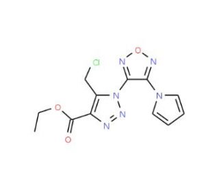 Ethyl 5-(chloromethyl)-1-[4-(1H-pyrrol-1-yl)-1,2,5-oxadiazol-3-yl]-1H-1,2,3-triazole-4-carboxylate - chemical structure image