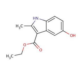 Ethyl 5-hydroxy-2-methylindole-3-carboxylate (CAS 7598-91-6) - chemical structure image