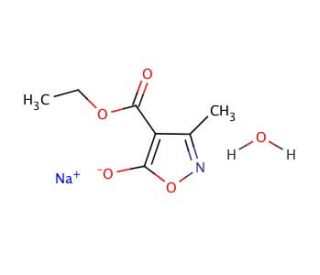Ethyl 5-hydroxy-3-methyl-4-isoxazolecarboxylate sodium salt hydrate (CAS 207291-72-3) - chemical structure image