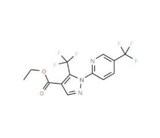 ethyl 5-(trifluoromethyl)-1-[5-(trifluoromethyl)pyridin-2-yl]-1H-pyrazole-4-carboxylate - chemical structure image