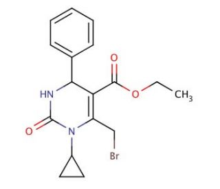 ethyl 6-(bromomethyl)-1-cyclopropyl-2-oxo-4-phenyl-1,2,3,4-tetrahydropyrimidine-5-carboxylate - chemical structure image