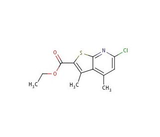ethyl 6-chloro-3,4-dimethylthieno[2,3-b]pyridine-2-carboxylate - chemical structure image