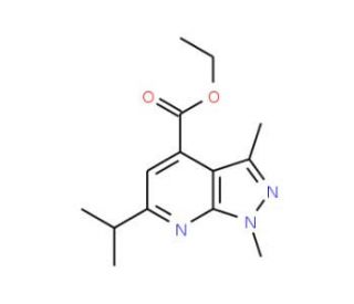 ethyl 6-isopropyl-1,3-dimethyl-1H-pyrazolo[3,4-b]pyridine-4-carboxylate - chemical structure image