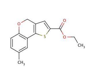 Ethyl 8-methyl-4H-[1]-benzopyrano[4,3-b]thiophene-2-carboxylate (CAS 351003-39-9) - chemical structure image
