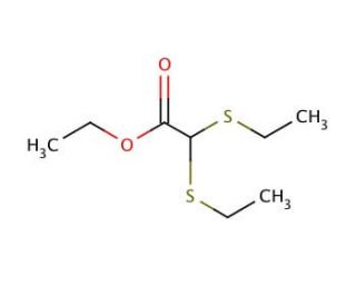 Ethyl bis(ethylthio)acetate (CAS 20461-95-4) - chemical structure image