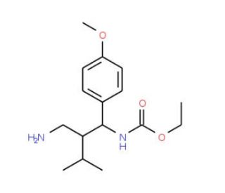 ethyl N-[2-(aminomethyl)-1-(4-methoxyphenyl)-3-methylbutyl]carbamate - chemical structure image