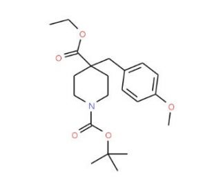 Ethyl N-Boc-4-(4-methoxybenzyl)piperidine-4-carboxylate (CAS 859199-06-7) - chemical structure image
