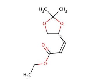 Ethyl (R)-cis-3-(2,2-dimethyl-1,3-dioxolan-4-yl)propenoate (CAS 104321-63-3) - chemical structure image