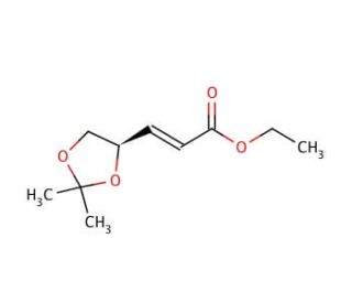 Ethyl (R)-(&minus;)-3-(2,2-dimethyl-1,3-dioxolan-4-yl)-trans-2-propenoate (CAS 104321-62-2) - chemical structure image