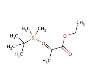 Ethyl (S)-(&minus;)-2-(tert-butyldimethylsilyloxy)propionate (CAS 106513-42-2) - chemical structure image