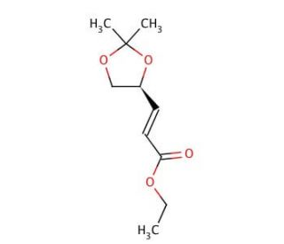 Ethyl (S)-(&plus;)-3-(2,2-dimethyl-1,3-dioxolan-4-yl)-2-propenoate,predominantly trans (CAS 64520-58-7) - chemical structure image