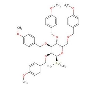 Ethyl-tetra-O-(4-methoxybenzyl)-&beta;-D-thioglucopyranoside - chemical structure image