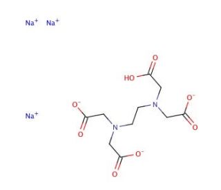 Ethylenediaminetetraacetic acid trisodium salt dihydrate (CAS 150-38-9 (anhydrous)) - chemical structure image