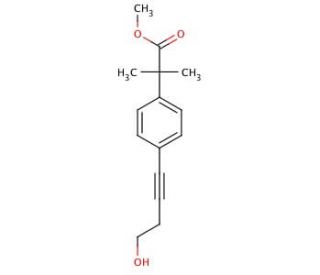 f4-(4-Hydroxy-1-butynl)-&alpha;,&alpha;-dimethylbenzeneacetic Acid, Methyl Ester (CAS 154825-93-1) - chemical structure image
