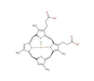 Fe(III) Deuteroporphyrin IX chloride (CAS 21007-21-6) - chemical structure image