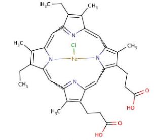 Fe(III) Mesoporphyrin IX chloride - chemical structure image