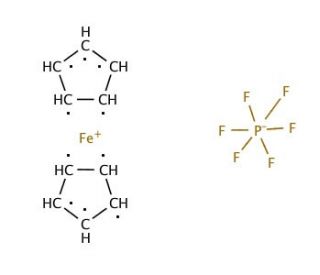 Ferrocenium hexafluorophosphate (CAS 11077-24-0) - chemical structure image