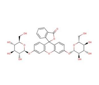 Fluorescein di-(&beta;-D-glucopyranoside) (CAS 129787-66-2) - chemical structure image