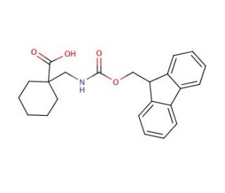Fmoc-1-aminomethyl-cyclohexane carboxylic acid (CAS 220145-22-2) - chemical structure image