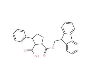 Fmoc-(2S,3R)-3-phenylpyrrolidine-2-carboxylic acid - chemical structure image