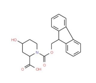 Fmoc-(2S,4R)-4-hydroxypiperidine-2-carboxylic acid (CAS 653589-37-8) - chemical structure image