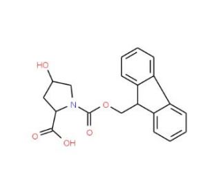 Fmoc-(2S,4S)-(&minus;)-4-hydroxypyrrolidine-2-carboxylic acid - chemical structure image