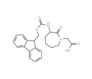 Fmoc-[3S]-3-amino-1-carboxymethylcaprolactame (CAS 142855-79-6) - chemical structure image