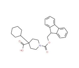 Fmoc-4-cyclohexyl-piperidine-4-carboxylic acid (CAS 882847-21-4) - chemical structure image