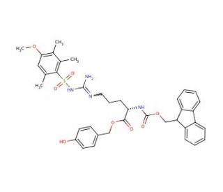 Fmoc-Arg(Mtr)-Wang resin - chemical structure image