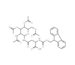 Fmoc-L-Asn(GlcNAc(Ac)3-beta)-OH (CAS 131287-39-3) - chemical structure image