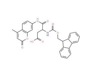 Fmoc-L-Aspartic acid alpha-7-amido-4-methylcoumarin (CAS 238084-15-6) - chemical structure image