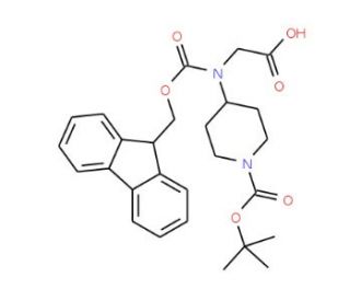 Fmoc-N-(1-Boc-piperidin-4-yl)glycine (CAS 269078-80-0) - chemical structure image