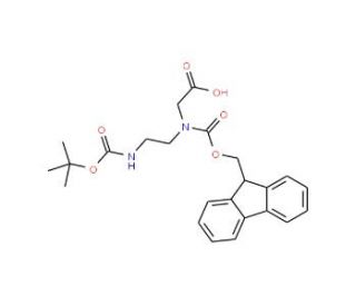 Fmoc-N-(2-Boc-aminoethyl)-Gly-OH (CAS 141743-15-9) - chemical structure image