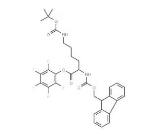 Fmoc-Nepsilon-Boc-D-lysine pentafluorophenyl ester (CAS 133083-36-0) - chemical structure image