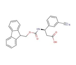 Fmoc-(R)-3-amino-3-(3-cyanophenyl)propionic acid (CAS 517905-91-8) - chemical structure image