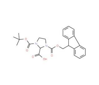 Fmoc-(R,S)-Boc-imidazolidine-2-carboxylic acid (CAS 207129-12-2) - chemical structure image