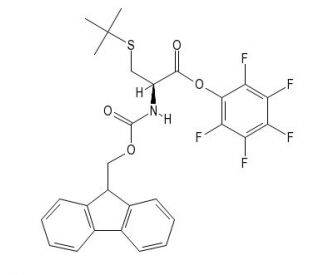 Fmoc-S-tert-butyl-L-cysteine pentafluorophenyl ester (CAS 109434-23-3) - chemical structure image
