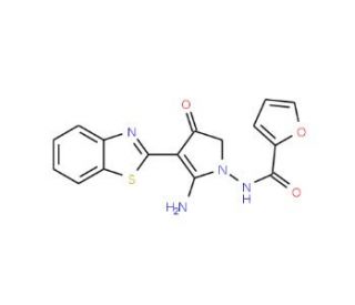 Furan-2-carboxylic acid (5-amino-4-benzothiazol-2-yl-3-oxo-2,3-dihydro-pyrrol-1-yl)-amide - chemical structure image