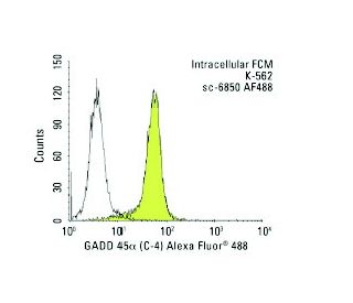 flow cytometry image from recommended GADD 45&alpha; (C-4) monoclonal antibody replacement. Image 13134