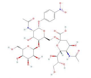 Gal beta(1-4)[Neu5Ac alpha(2-6)]GlcNAc-beta-pNP - chemical structure image