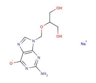 Ganciclovir Sodium Salt (CAS 107910-75-8) - chemical structure image