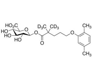 Gemfibrozil 1-O-&beta;-Glucuronide-d6 (CAS 91683-38-4 (unlabeled)) - chemical structure image