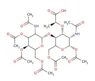 GlcNAc-1-&beta;-4-MurNAc(OAc)5 (CAS 475502-13-7) - chemical structure image