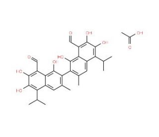 Gossypol-acetic acid (CAS 12542-36-8) - chemical structure image