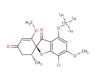 Griseofulvin-13C,d3 (CAS 126-07-8 (unlabeled)) - chemical structure image