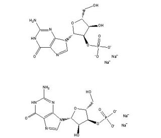 Guanosine-2&prime;(3&prime;)-monophosphate disodium salt (CAS 6027-83-4) - chemical structure image