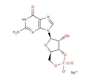 Guanosine 3&prime;5&prime;-cyclic Monophosphate, Sodium Salt (CAS 40732-48-7) - chemical structure image