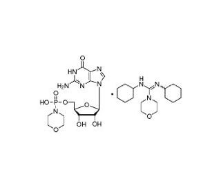 Guanosine 5&prime;-monophosphomorpholidate 4-morpholine-N,N&prime;-dicyclohexylcarboxamidine salt (CAS 7361-07-1) - chemical structure im
