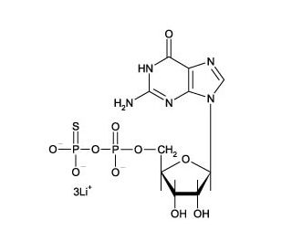 Guanosine 5&prime;-O-(2-Thiodiphosphate) trilithium salt (CAS 97952-36-8) - chemical structure image